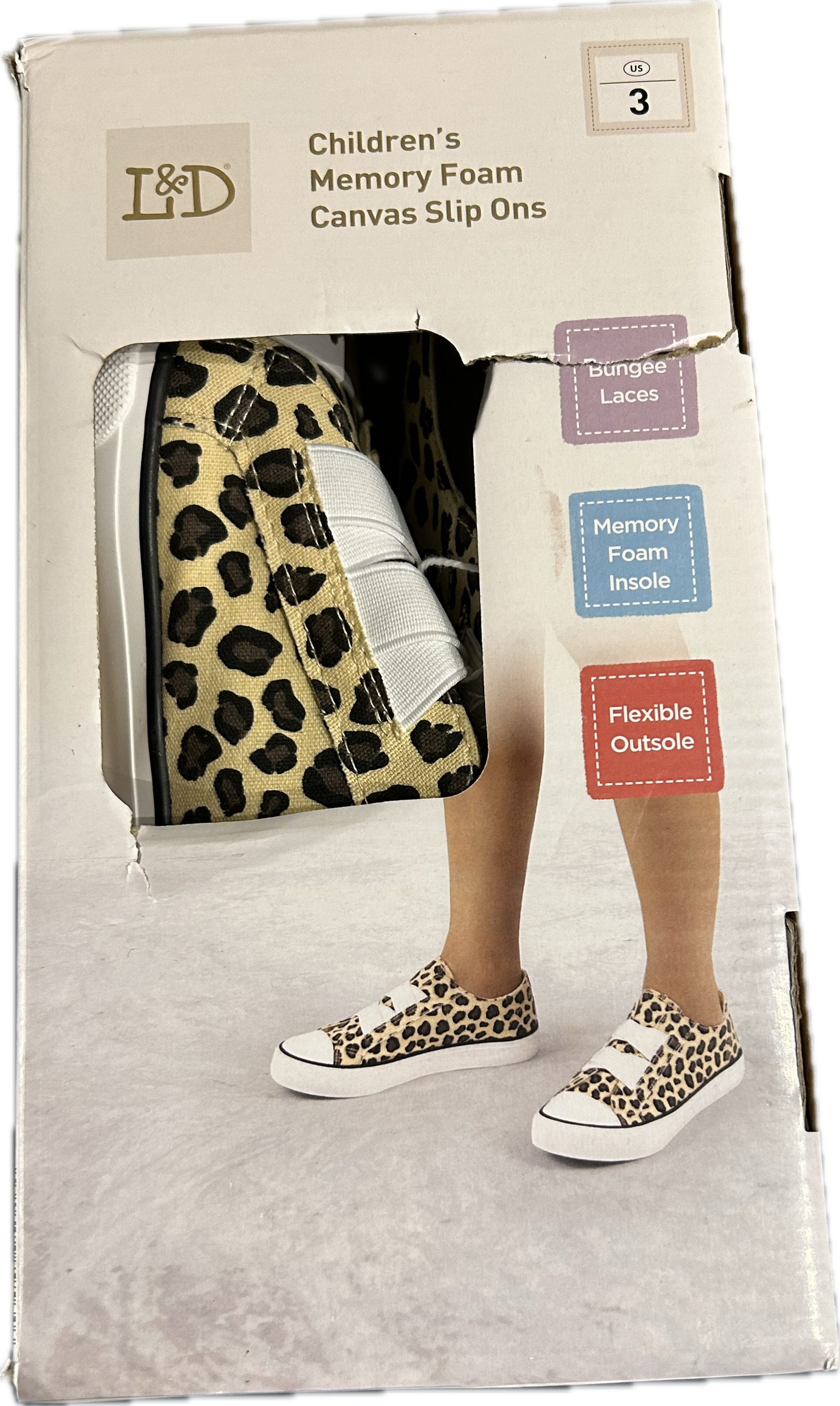 Memory Foam Insole Flexible Outsole Children's Memory Foam Canvas Slip Ons