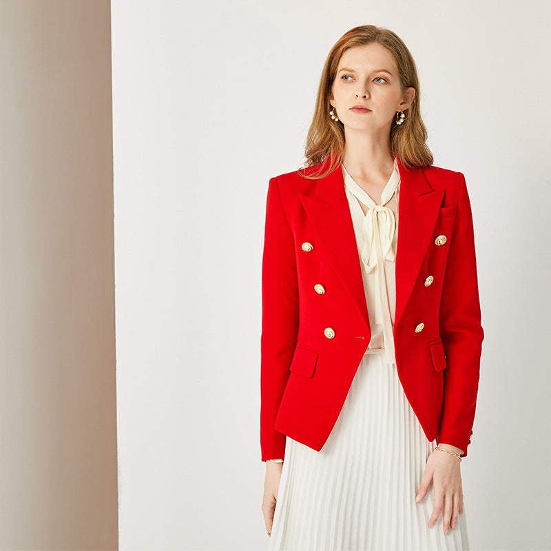 Spring and Autumn Atmospheric Red Suit Long Sleeve Jacket