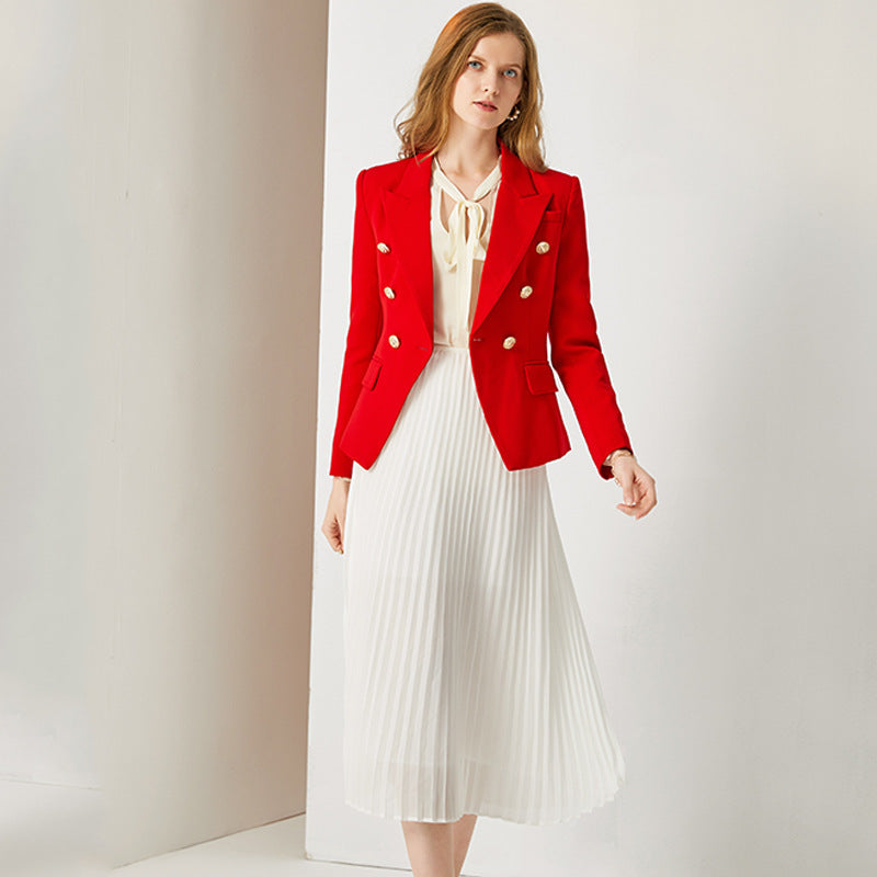 Spring and Autumn Atmospheric Red Suit Long Sleeve Jacket