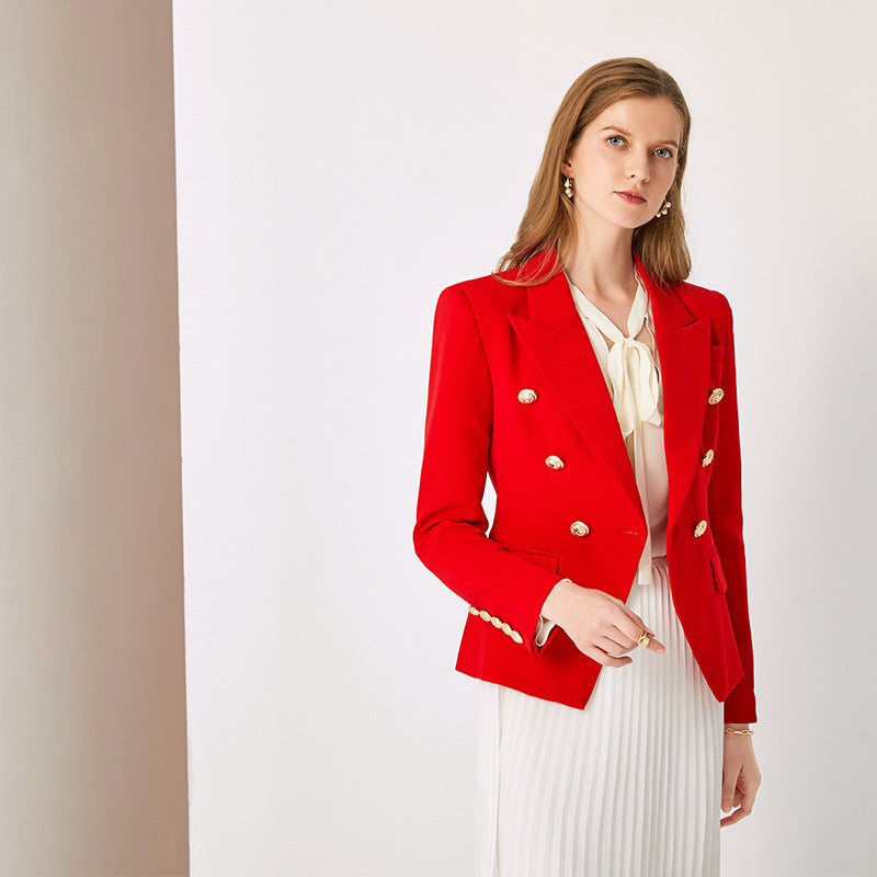 Spring and Autumn Atmospheric Red Suit Long Sleeve Jacket