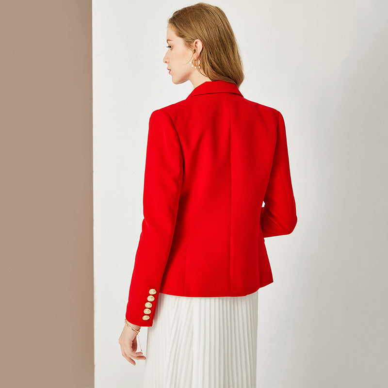 Spring and Autumn Atmospheric Red Suit Long Sleeve Jacket
