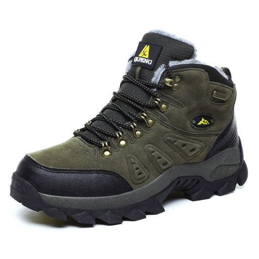 New Large Size Outdoor Hiking Hiking Men'S Sports Running Cross-Country Travel Plus Velvet WarmShoes Cotton
