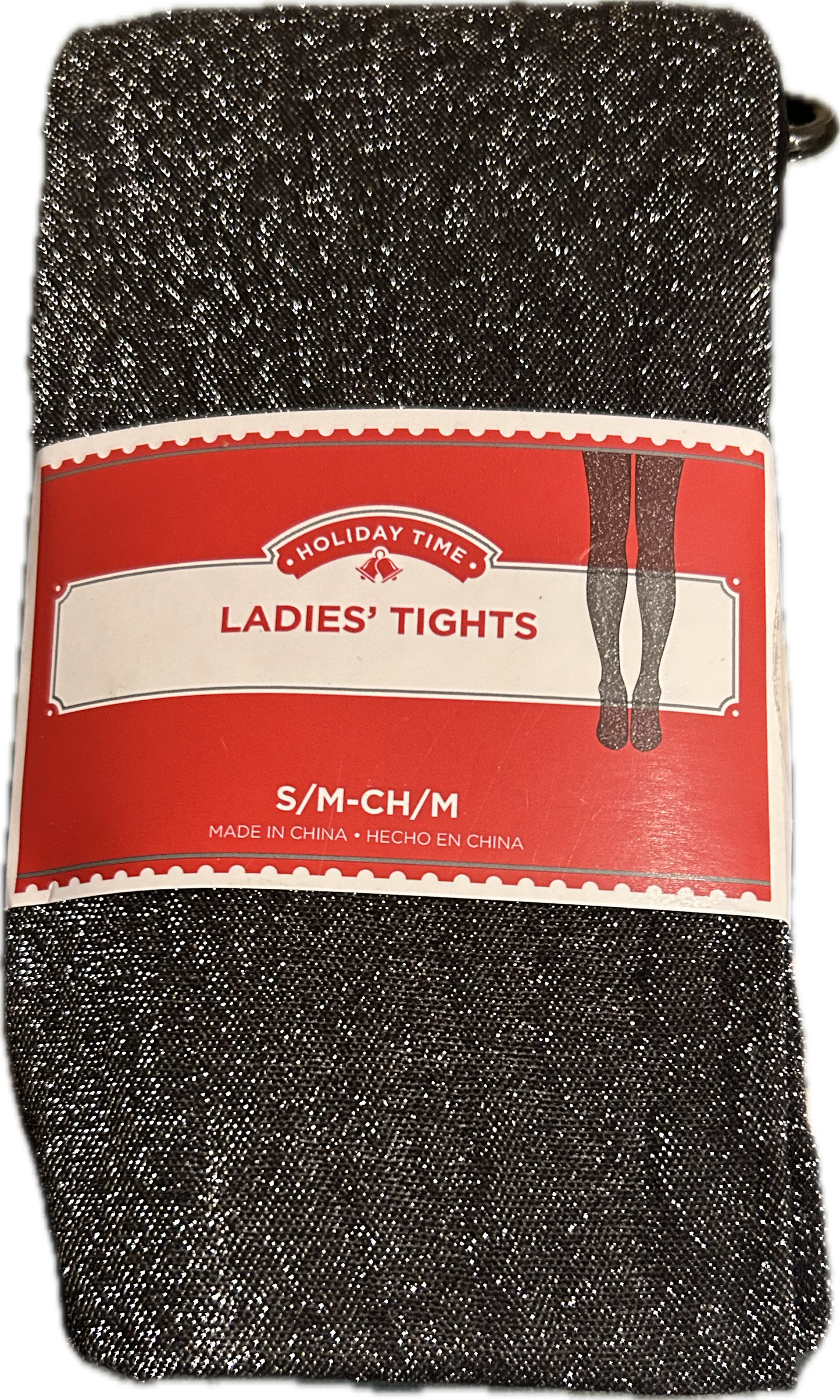 Ladies Tights M/L Black Sparkles Holiday Time 1 Pack NEW