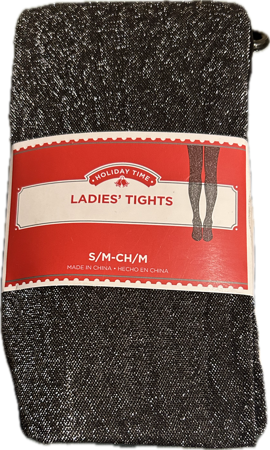 Ladies Tights M/L Black Sparkles Holiday Time 1 Pack NEW