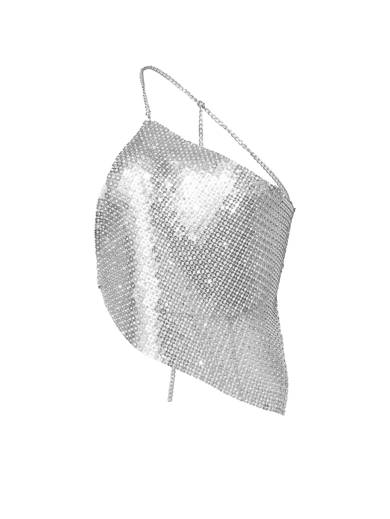 Women's Fashion Casual Rhinestone Stitching Halter Top