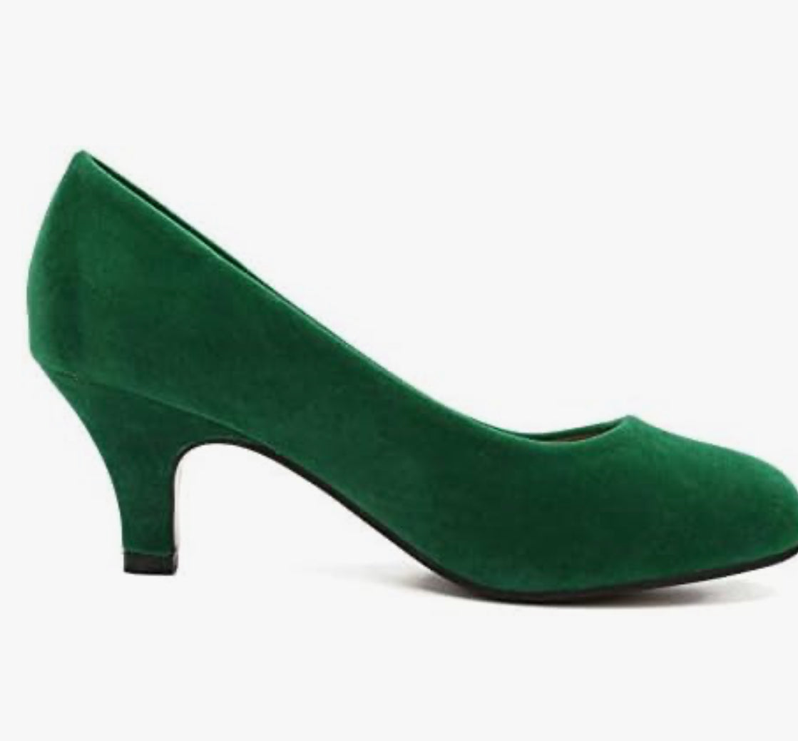 Women's Classic Round Toe Pump Kitten Low Heel Shoes