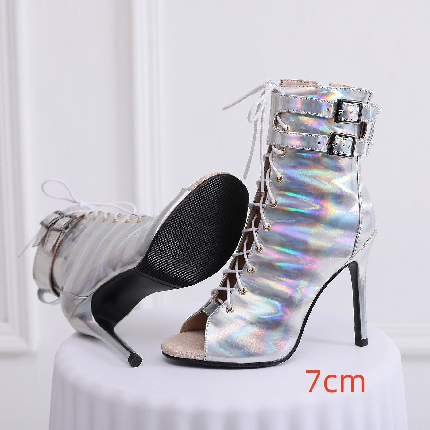 Stiletto Peep-toe Mesh High Heel Sandals