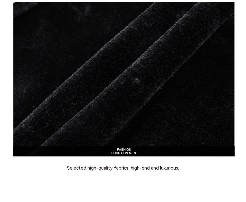 Business Casual Big Fur Collar Men's Leather Coat